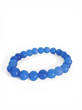 Ash & Sea Aquamarine Beaded Bracelet 8mm Blue Gemstone Healing